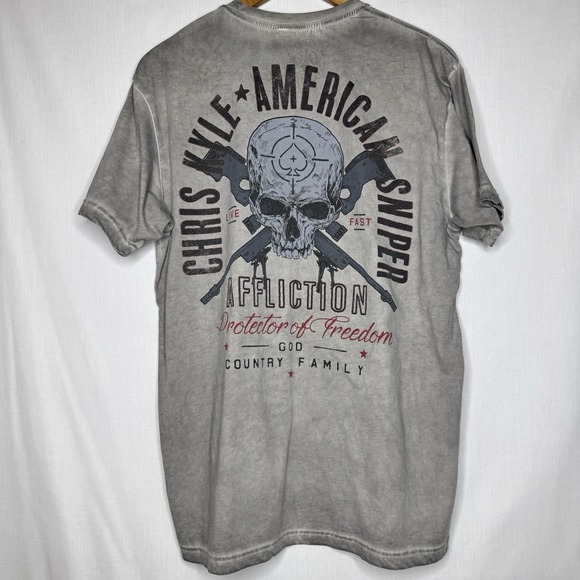 Affliction T-Shirt XL Chris Kyle American Sniper Texas Legend Short Sleeve Men's - Picture 6 of 7